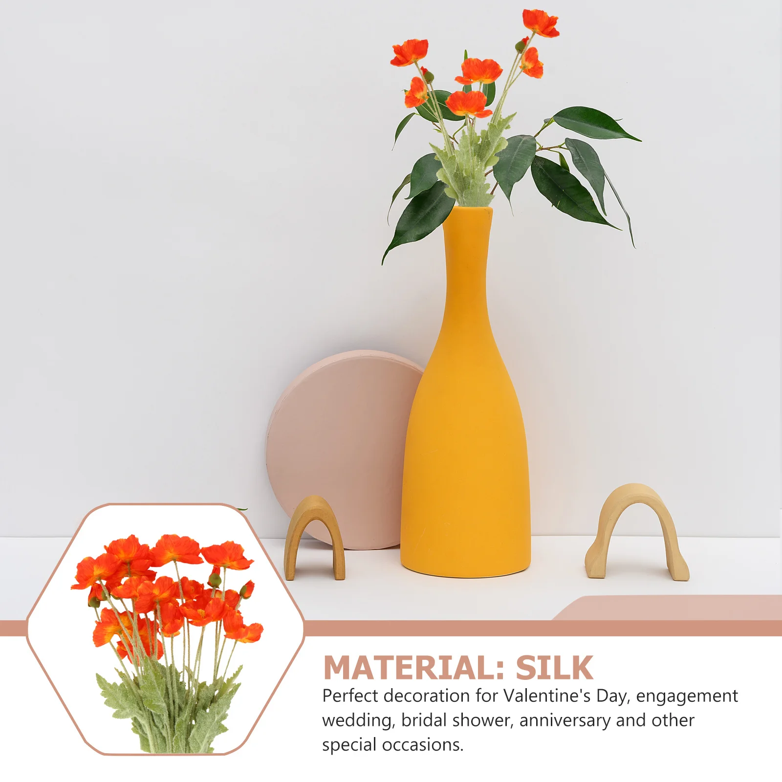 

5 pcs Silk Flowers Artificial Flower Decors Bouquet Decoration Fresh Natural Home Decor Elegant Simulation Flowers Vivid