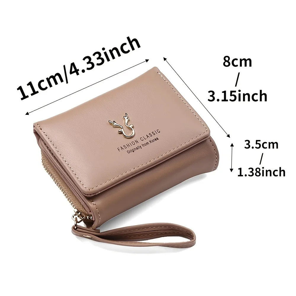 Classic Fashion Three Fold Wallet Coin Card Storage Women's Casual Student Small and Large Capacity images - 6