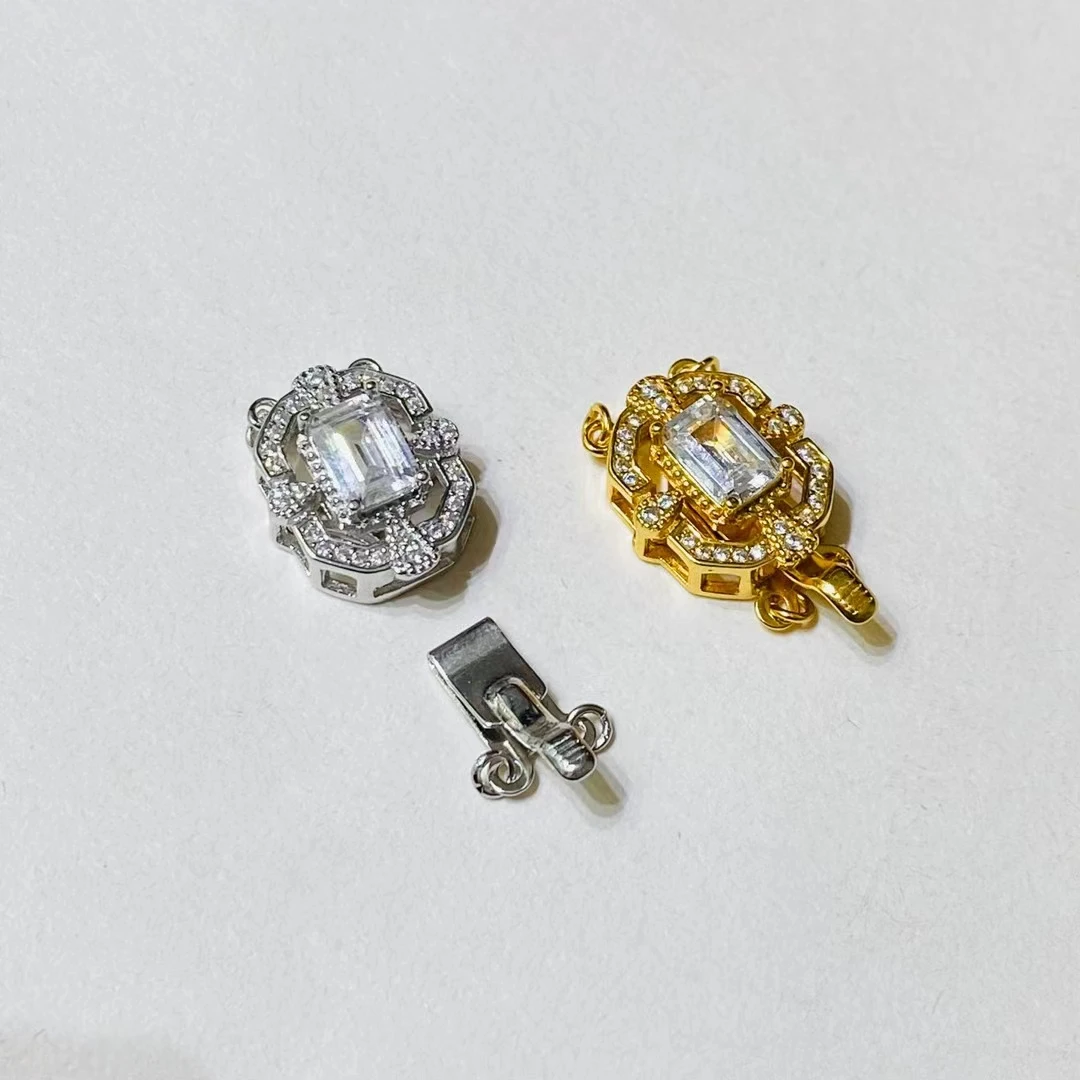 

Оптовая продажа DIY два ряда стерлингового серебра 925 пробы кулон ожерелье браслет застежка крючок аксессуары для жемчуга 5-7 мм 5 шт./лот