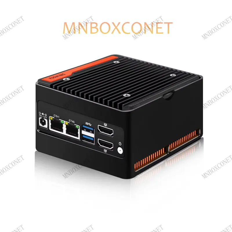 MNBOXCONET Mini PC NAS N100, 4 NVME NAS พีซีขนาดเล็ก, ไมโครคอมพิวเตอร์ LAN 2.5GbE คู่ 2HD 4K @ 60HZ รองรับการขยาย WiFi/BT