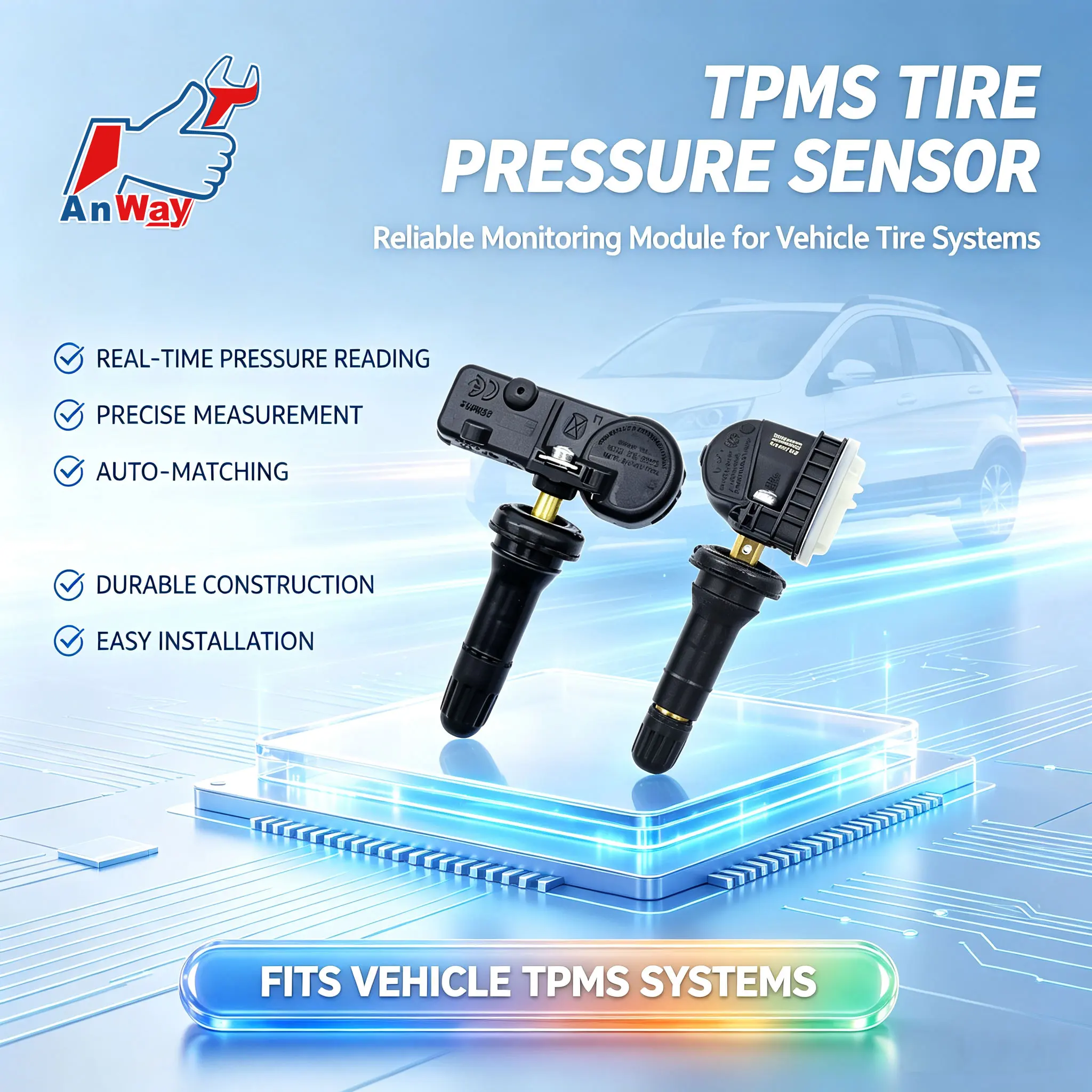 Custom Fit Car Tire Pressure Sensor For BAIC Senova X25 2015-2019 Replacing Tire Pressure Monitor High Accuracy TPMS Sensor