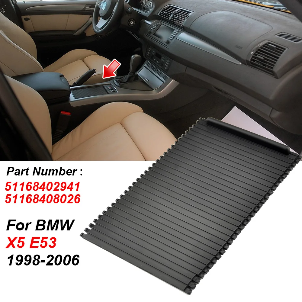 Car Inner Centre Console Water Cup Rack Roller Blind Cover Trim 51168408026 51168402941 forBMW X5 E53 1998-2006