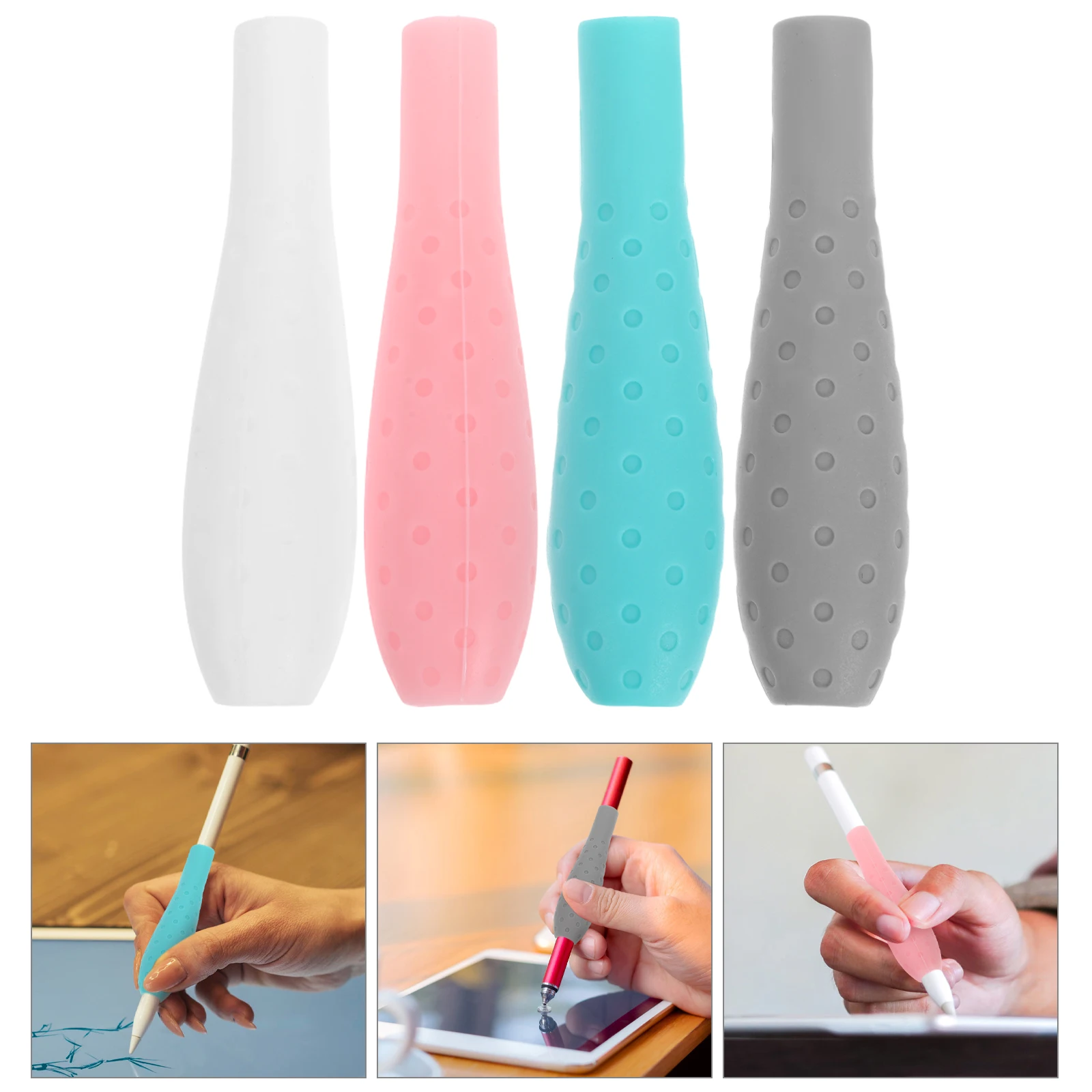 

4 Pcs Stylus Pen Accessories Ergonomic Silicone Grip Holder Protective Sleeve Nonslip Cover Longlasting Practical Material