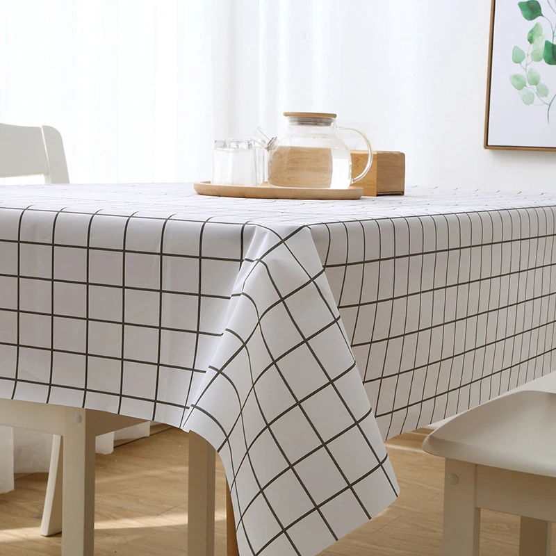 137X90CM PEVA Waterproof Oilproof Tablecloth Table Cloth Plaid Pattern Table Cover For Party Outdoor Picnic Cloth