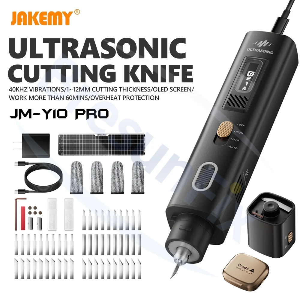

JAKEMY JM-Y10 PRO Ultrasonic Cutting Knife Kit for PVC Cable Plastic Circuit Board Cutting Degumming Rust Removal Polishing Tool