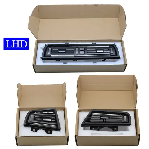 LHD 전면 중앙 왼쪽 오른쪽 후면 AC 컨디셔너 크롬 에어 벤트 그릴 배출구 패널 BMW 5 시리즈 F10 F11 2010-2017