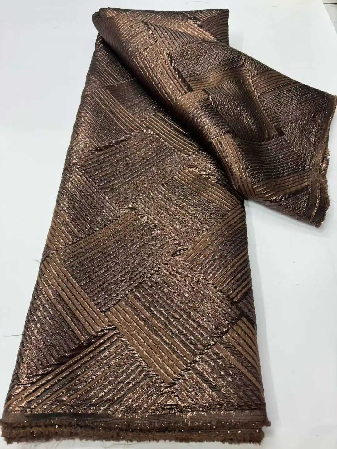 2025 Nigeriaanse Damast Brocard Tiss Gradiënt Kant Nieuwe Afrikaanse Brokaat Stof Jacquard Organza Kant Frans Netto Materiaal