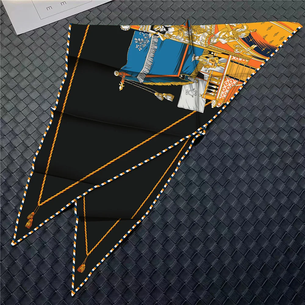 المرأة درع شرابة طباعة تنوعا مثلث الأوشحة رئيس Echarpes وشاح حريري Foulards يلتف شالات الشاطئ باندانا الحجاب