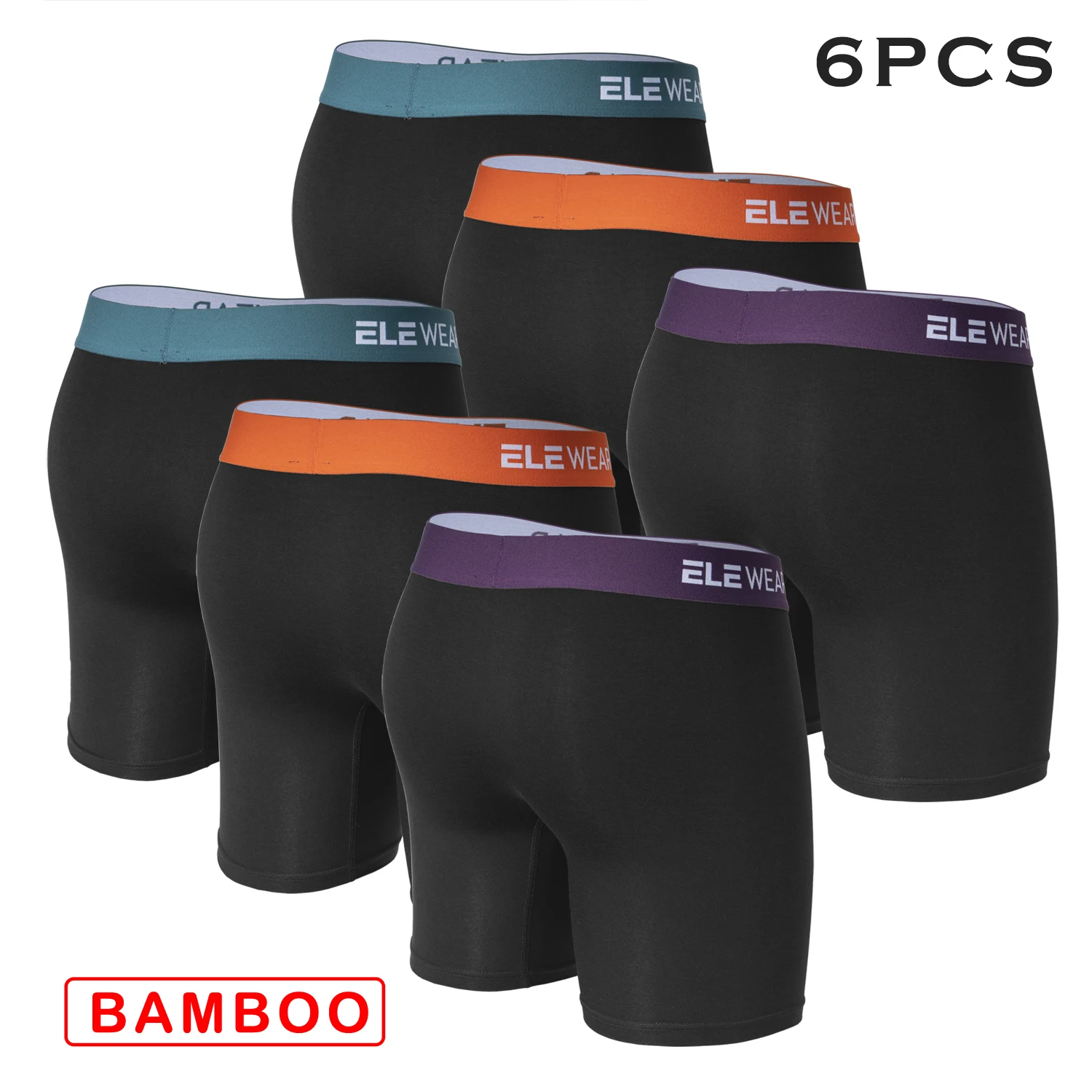 6 قطعة ملابس داخلية للرجال من الخيزران مع فتحة قابلة للتنفس سراويل داخلية للرجال سراويل تحتية مقاس كبير سراويل داخلية عصرية موجزة