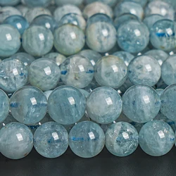 Natural Stone Beads Blue Aquamarine Round Loose Spacer Beads 5/6MM For Jewelry Making DIY Handmade Accessories