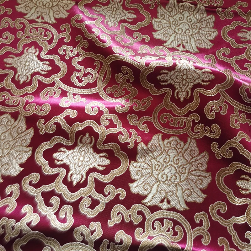 115x50cm  floral style damask silk satin brocade jacquard fabric costume upholstery furniture curtain clothing material