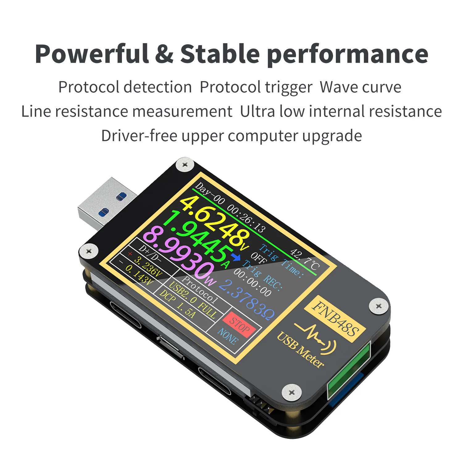 FNB48S USB Voltage Current Tester Analyzer Fast Charging Power Detection Monitor Voltmeter Ammeter Testing Tool Electrician Tool