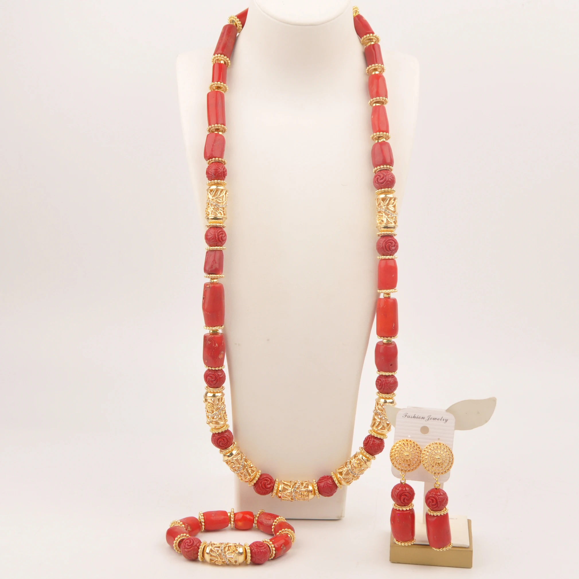 

Red Natural coral Nigerian Wedding Necklace jewellery jewellery collection