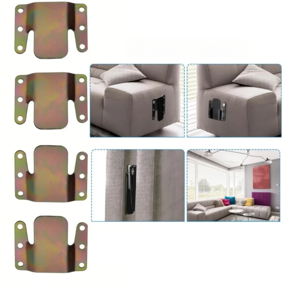 

4pcs Sofa Connecting Fixing Buckle Furniture Anti-Shift Fixing Clip With Screws For Home Furniture Hardware Accessories