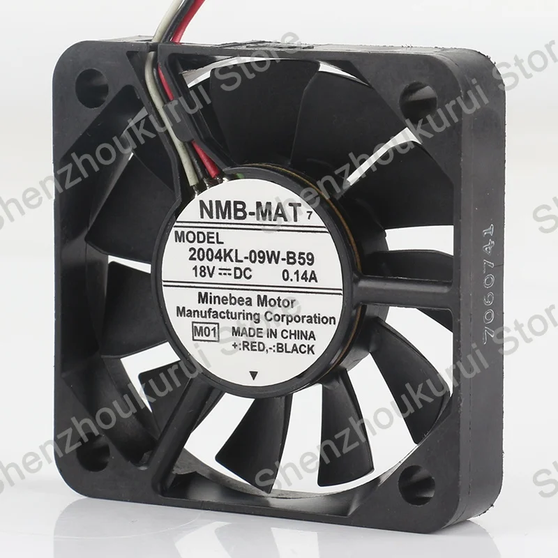 Ventilador de refrigeración axial original NMB silencioso 2004KL-09W-B59 5010 para inversor, 5CM, 18V, 0.14A