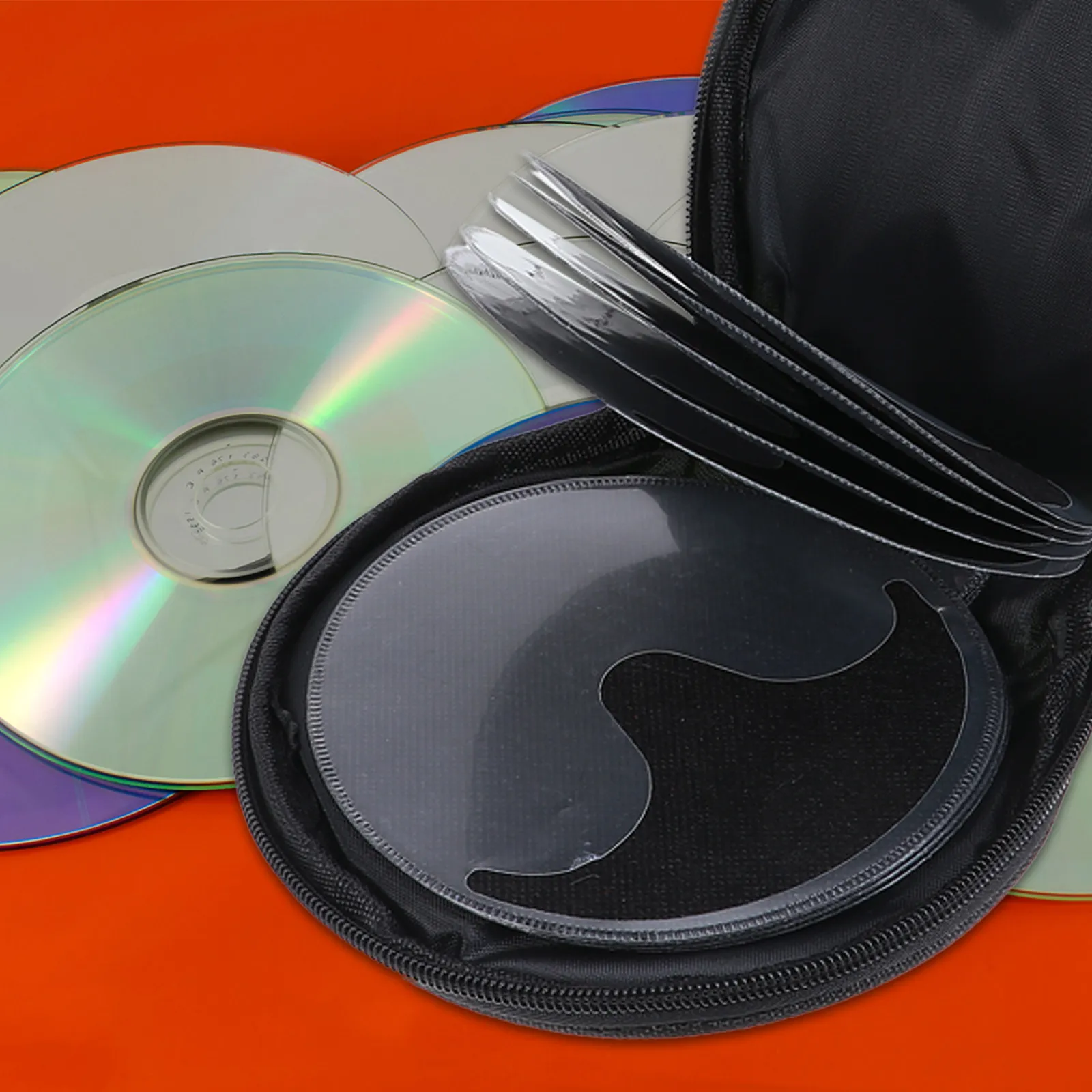 1Pcs Large Capacity Cd Storage Wallet Zipper Closure Waterproof Dustproof Cd Dvd Disc Organizer Portable Compact Case for Home
