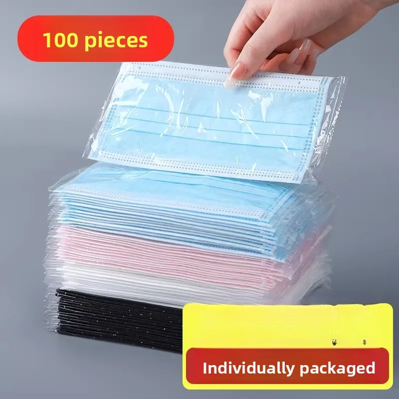 

Individually Packaged Three-Layer Breathable Dustproof Adult Mask with Meltblown Cloth for Summer Anti-Splash Home Use