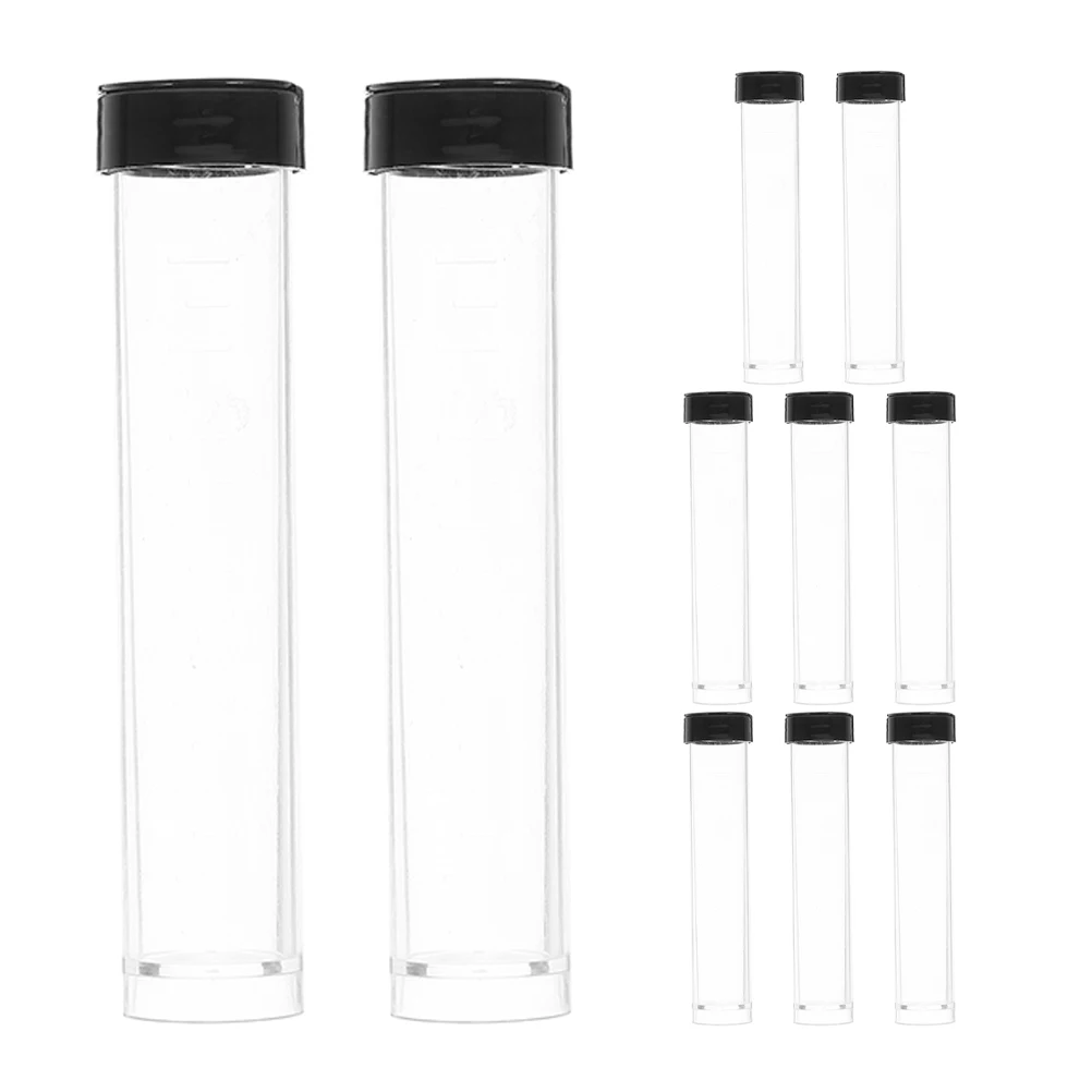 

10pcs 10Ml Plastic Vials With Lids Clear Empty Liquid Sampling Medical Testing Graduated Storage Tubes Caps Sealed Protection