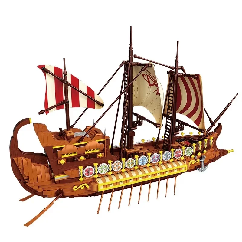 Ideas Series The Viking Warship Building Bricks Creative Expert Medieval Pirate Ship Model Bricks Toys For Children Xmas Gift