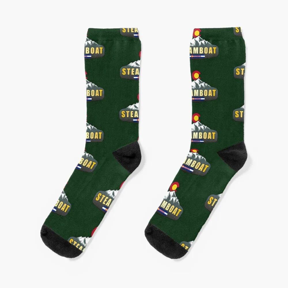 Steamboat Springs Colorado Mountains green Socks Christmas Gift For Men