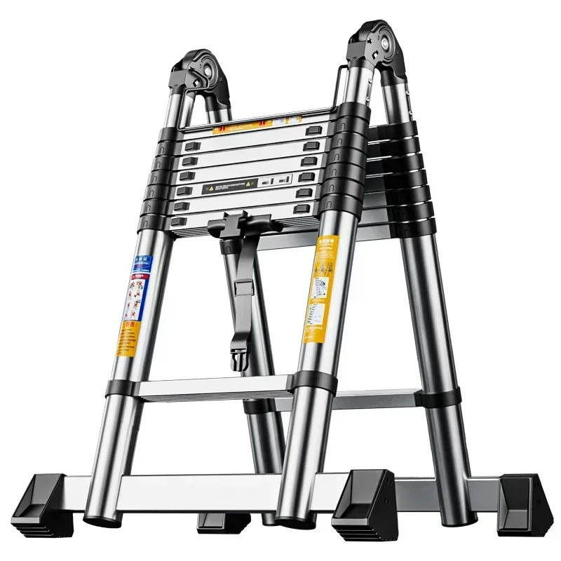Stainless steel telescopic ladder multi-functional stacked ladder bamboo joint ladder elevator telescopic ladder folding ladder