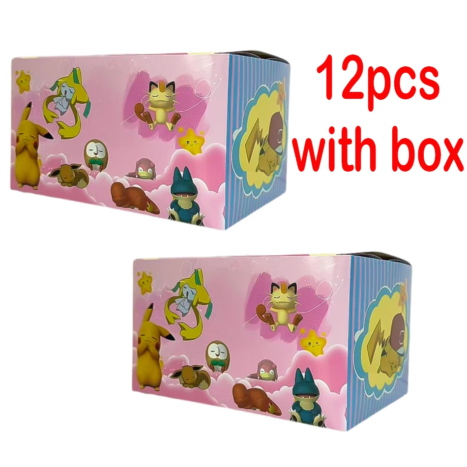 Anime Pokémon Blind Box Modellfigur 1-12 Stück Pikachu Schlaf-Serie Innenraumfigur Schlafende Position Spielzeug Geschenk für Freunde