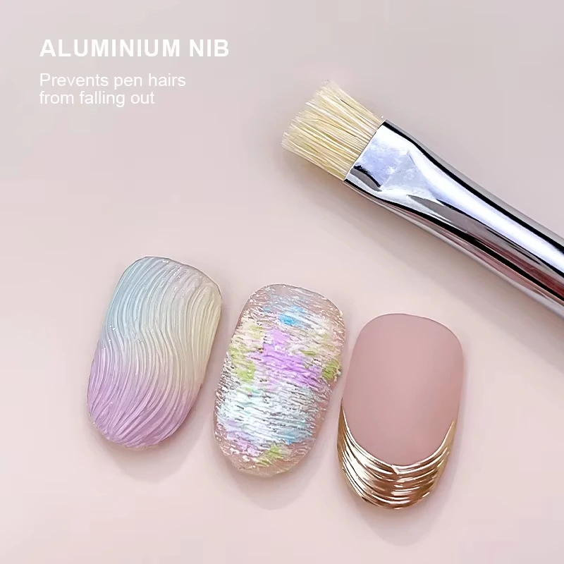 

Kaniu 1/2Pcs Hard Bristle Nail Art Brush Beginner Friendly Modeling Brush Gel Painting Stripe Pen for DIY Nail Art Painting Tool