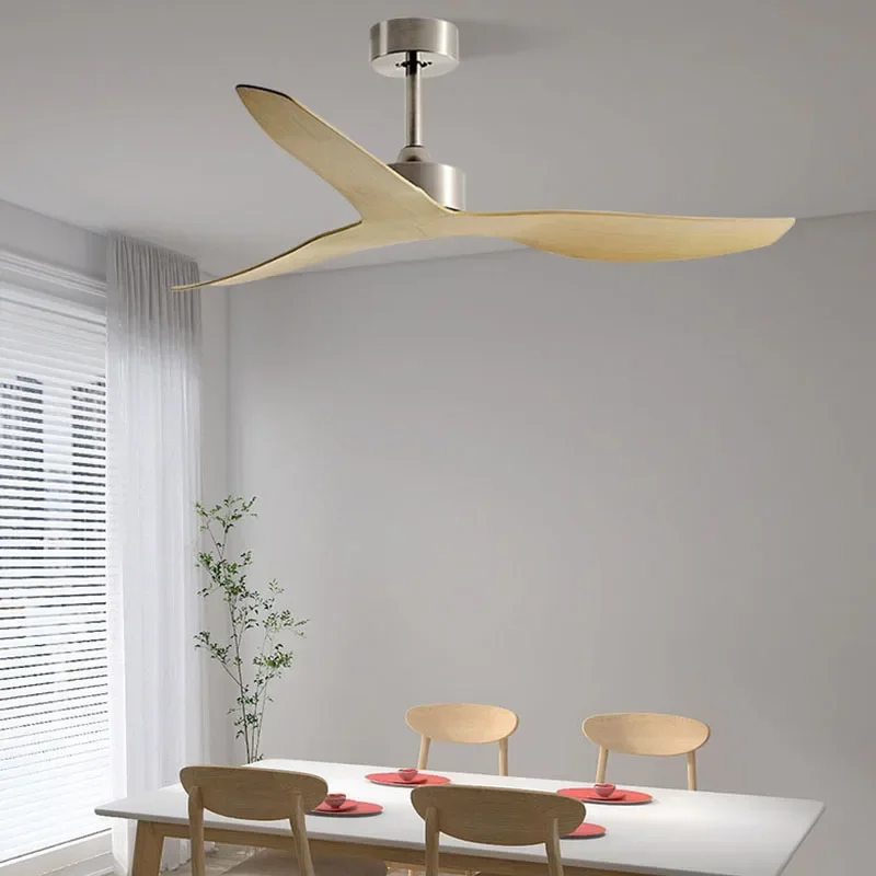 

Silent Ceiling Fan With Remote Control Wind Fans Industrial Without Lights ABS Blades Walnut Color Light Wood Color Silver Black