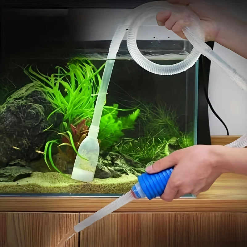 Aquarium Water Changer Siphon Pump - Easy Fish Tank Cleaning Tool with Hose, Hand-Press Siphon for Water Change & Gravel Vacuum