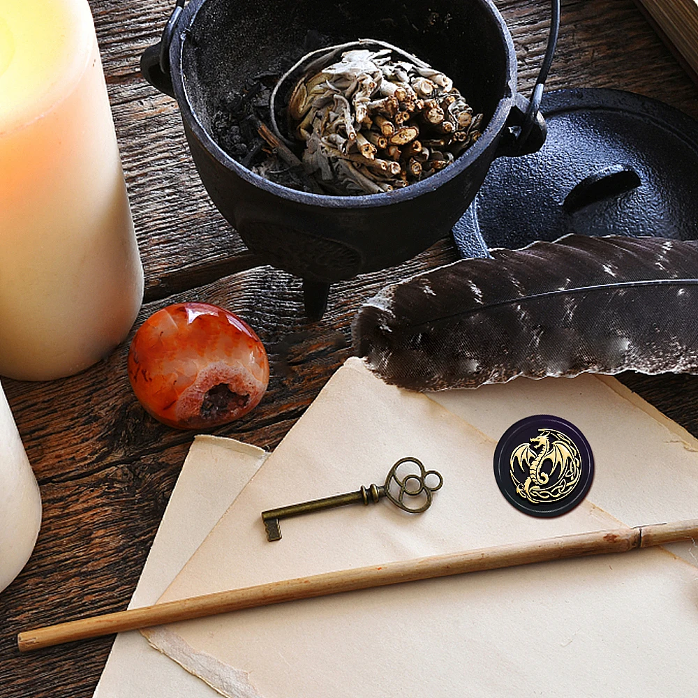 Wax Seal Stamp Brass Head Lotus Flower Mythology Dragon Birdcage Snake pattern for Envelopes Invitations Cards Gift Wrap