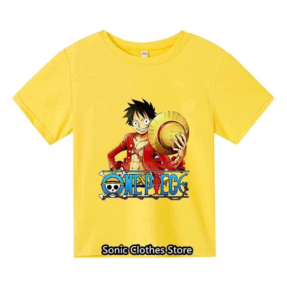 

Anime One Piece Cartoons Children T-Shirt Kawaii Goku T Shirt Children Casual Clothes Tee Shirt Kid Girl Boy Fashion Y2K Top