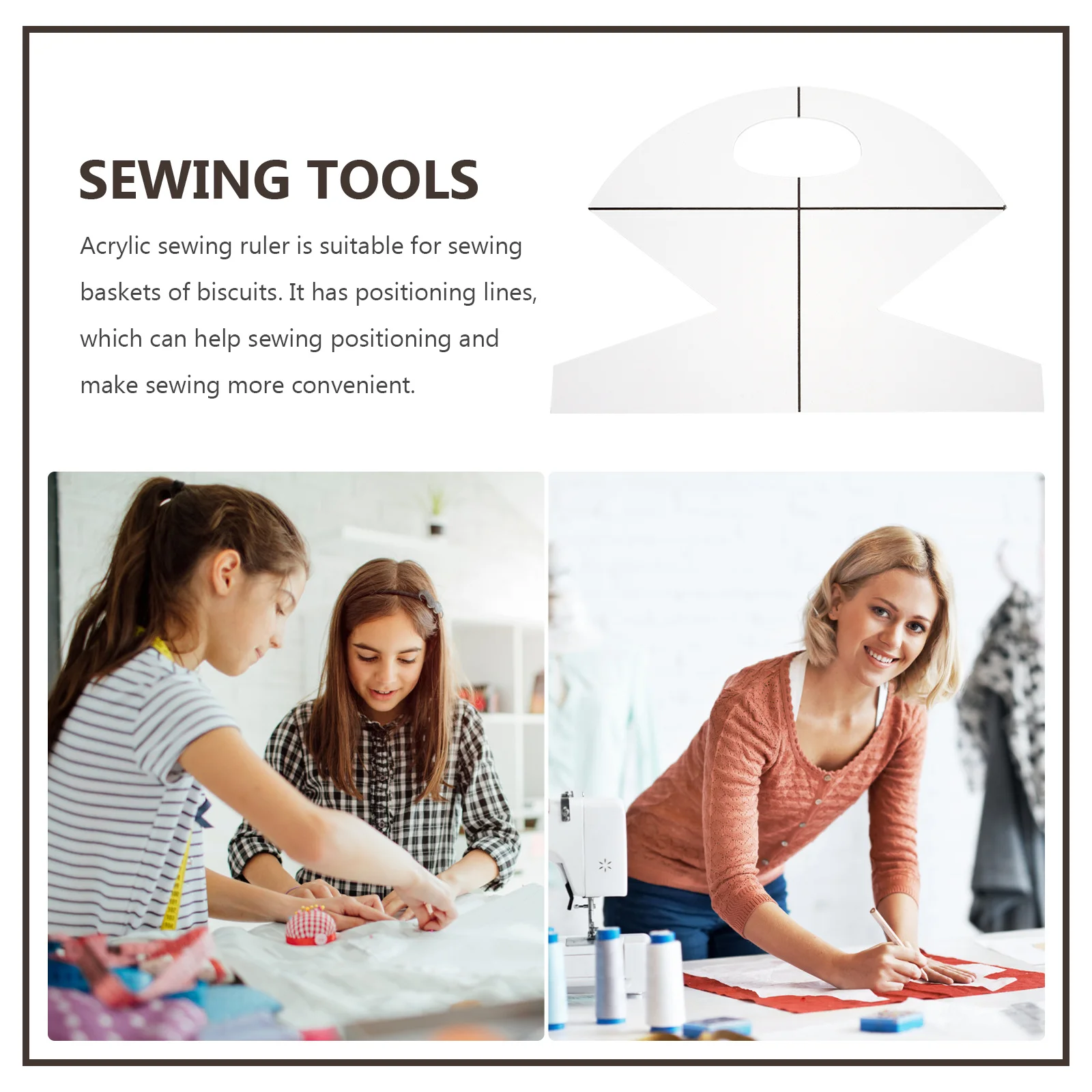 

Sewing Ruler Template Acrylic Patchwork Quilting Tool For Cookie Basket Bag Lightweight Durable Stitching Guide Measuring Craft