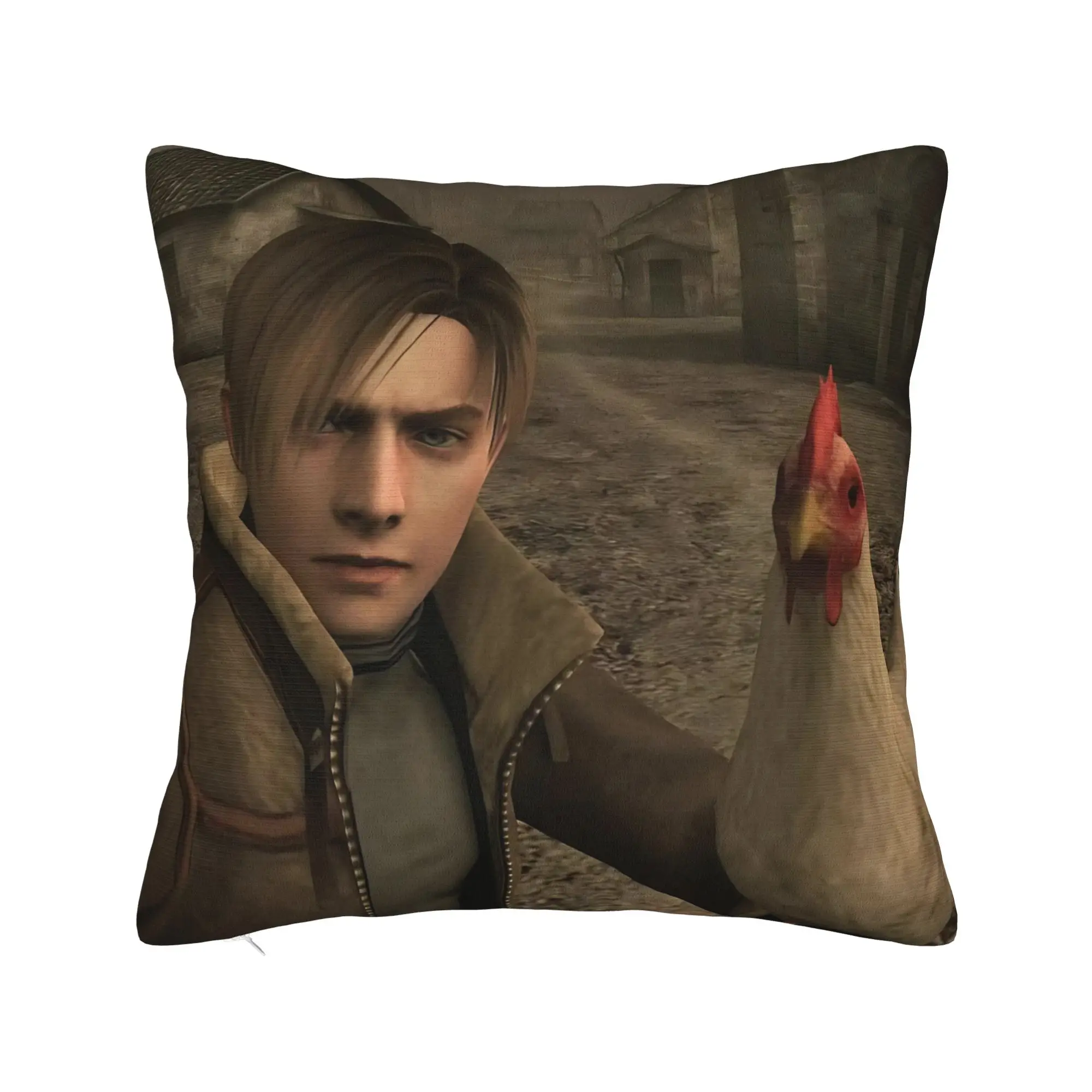 Leon S Kennedy Meme Residents Evils Pillowcase Printed Cushion Cover Decorations  Pillow Case Cover Living Room Drop Shipping