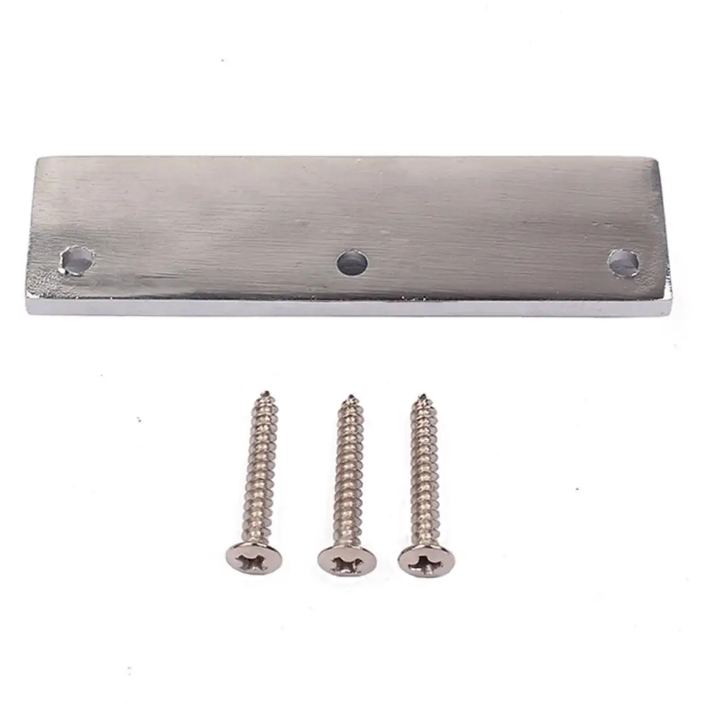 6 String Chrome Stopbar Tailpiece Electric Guitar Bridge Part with Screws for Flat Top Guitar Projects