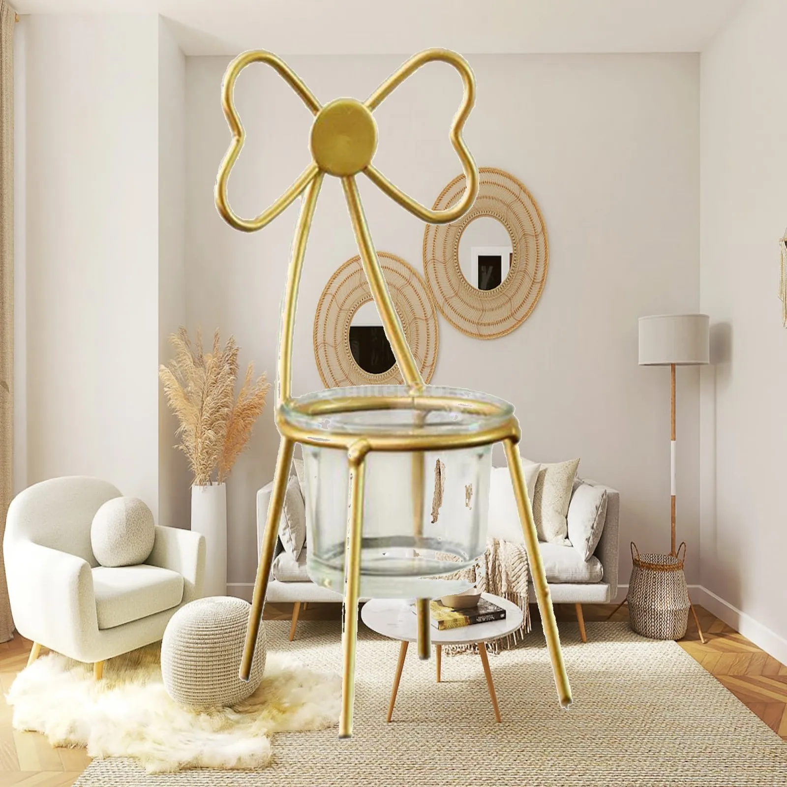 Retro chair shaped candle holder tealight stand holder decoration