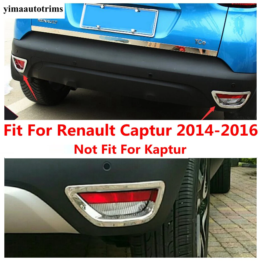 

2PCS Rear Fog Lamp Light Foglight Decoration Frame Cover Trim For Renault Captur 2014 2015 2016 ABS Chrome Accessories Exterior