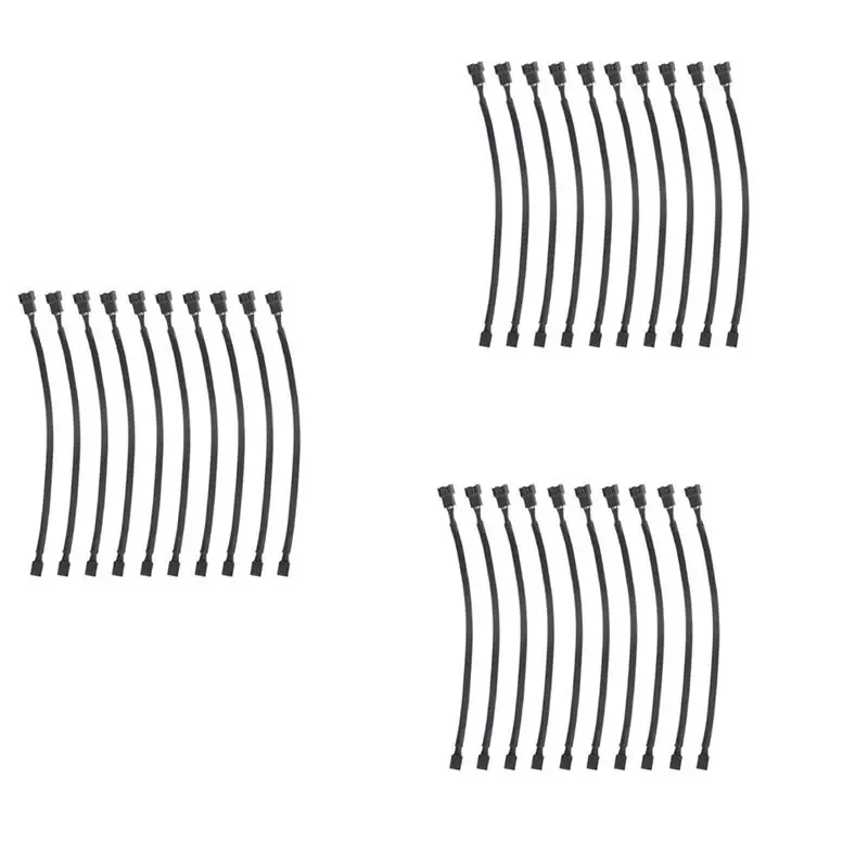 M51K-30PCS 4 Pin PWM Fan Extension Power Cable Connector Case Male To Female Extending Cables Compatible With 4 Pin/3 Pin Fan
