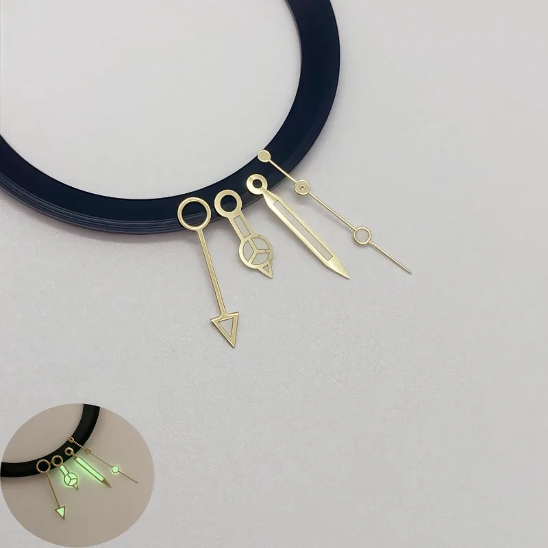 Watch Hand Accessories for GMT Hands Gold Strong Green Luminous for NH34 Hands Diver's Pin Accessories