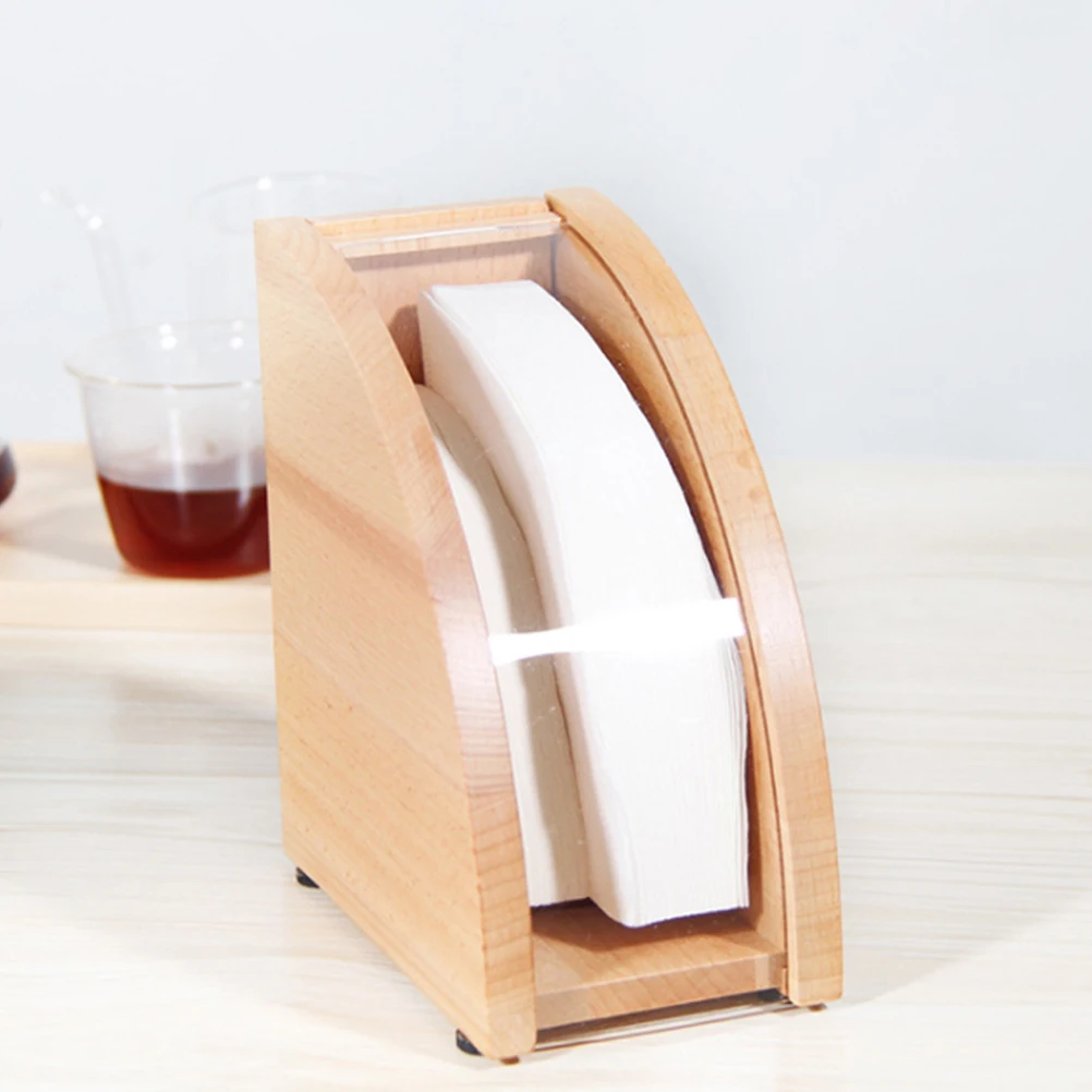 

Sturdy Wooden Coffee Filter Paper Storage Box Holder Stand Dispenser Shelf Solid Coffee Shop Restaurant Use