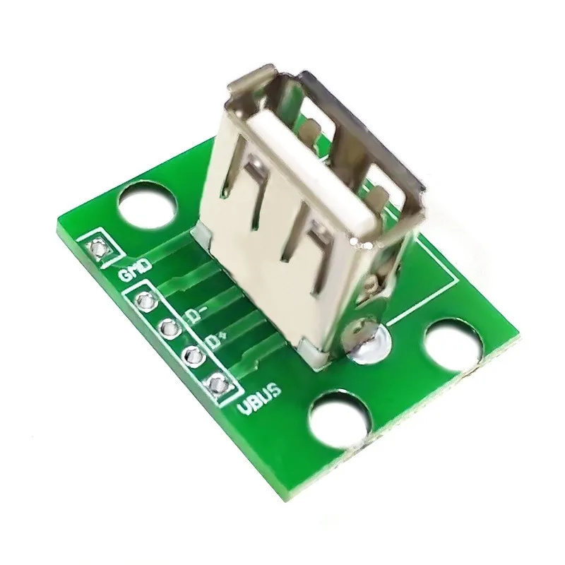 Placa de fuga fêmea USB 2.0 - Conector pré-soldado de montagem vertical para cabo DIY