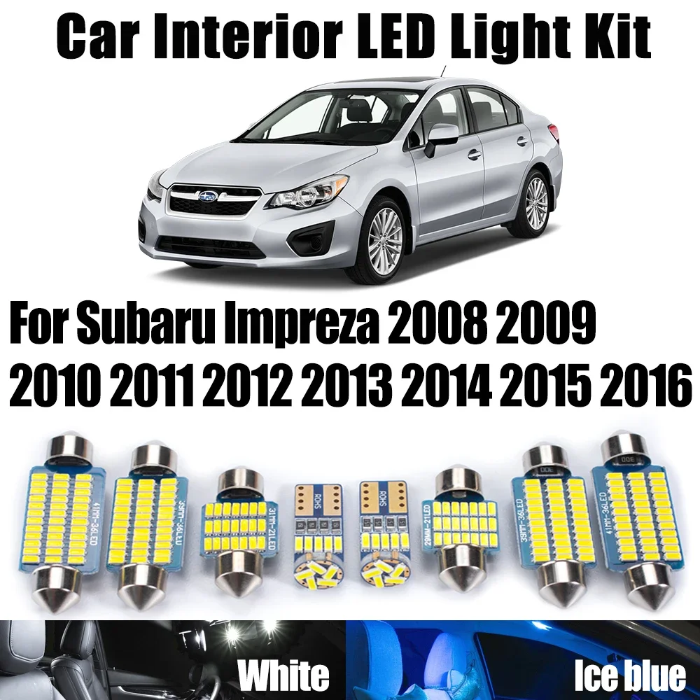 

Комплект из 8 светодиодных ламп Canbus для салона автомобиля (для чтения, освещения карты, багажника) для Subaru Impreza 2008-2016 гг. – Автоаксессуары