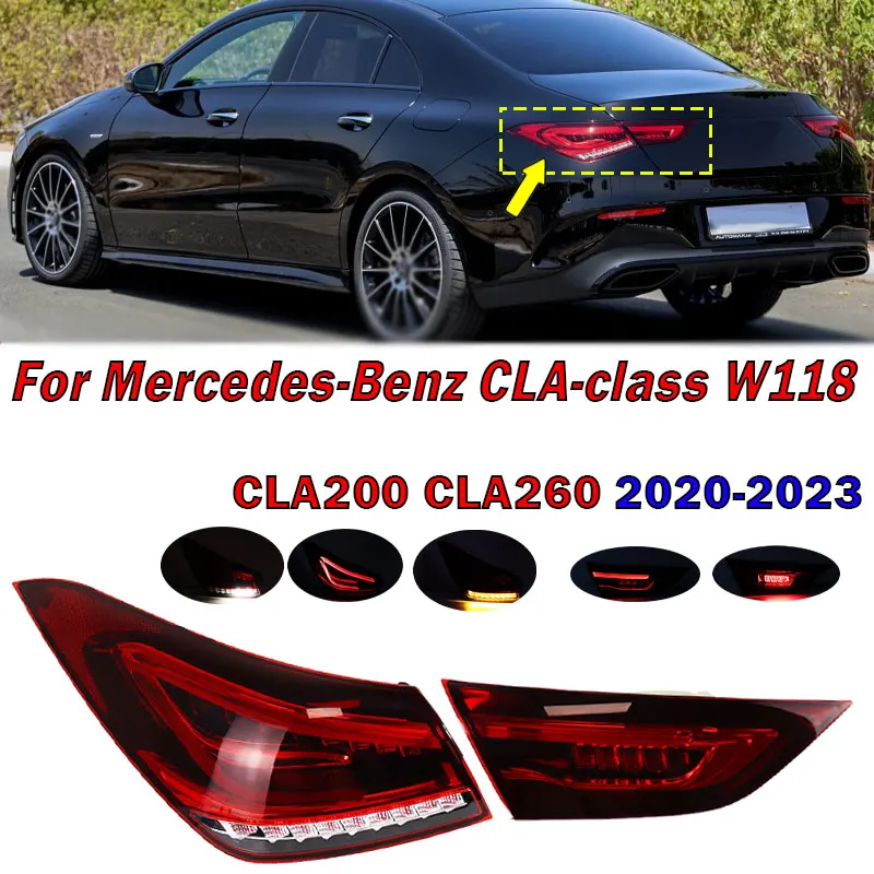 For Mercedes-Benz CLA-class W118 CLA200 CLA260 Sedan 2020-2023 Tail Light Warning Brake Reversing Signal Lamp Taillight Assembly