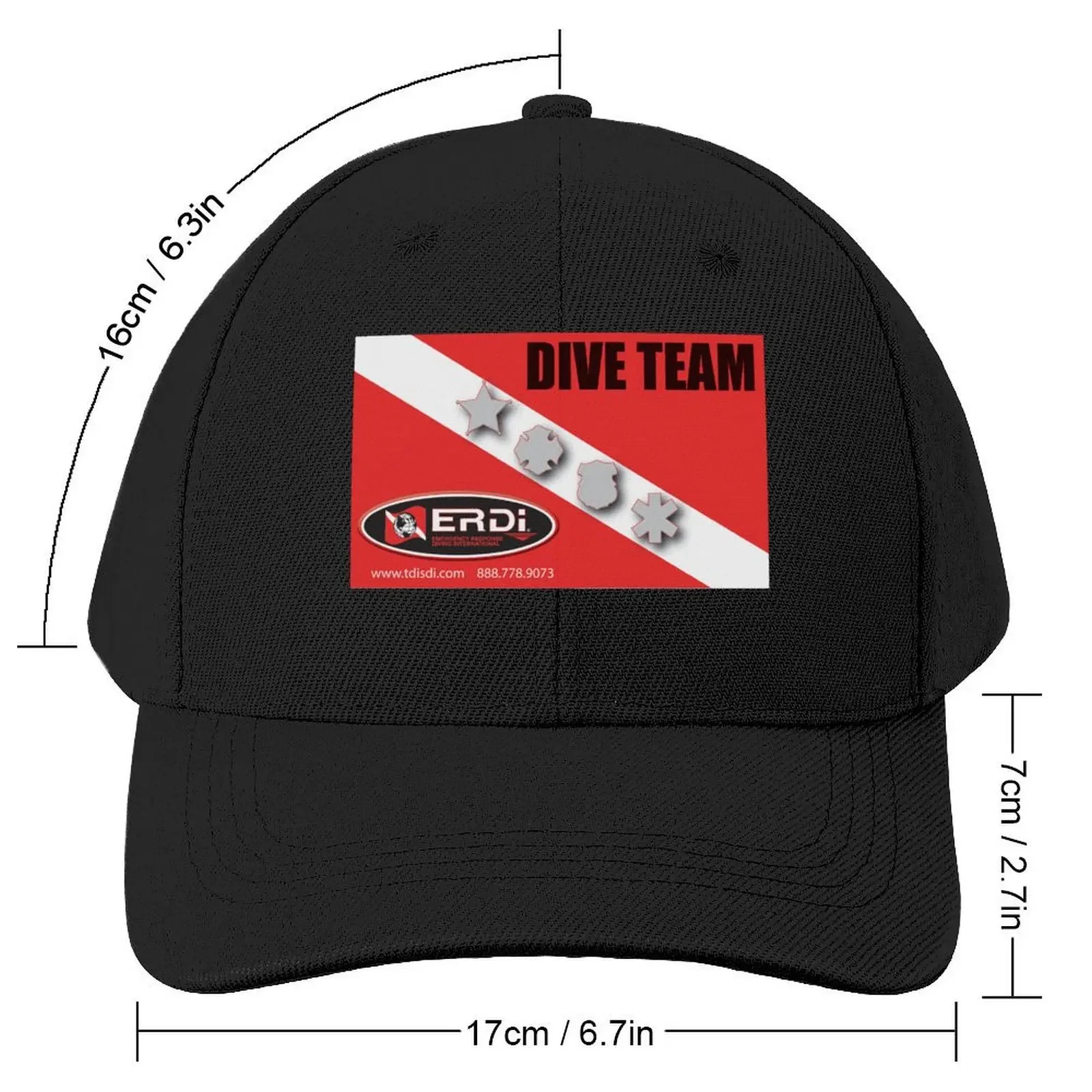 Emergency Response Diving International (ERDI) - Dive Team with Shields Baseball Cap cute Vintage Woman Hats Men's