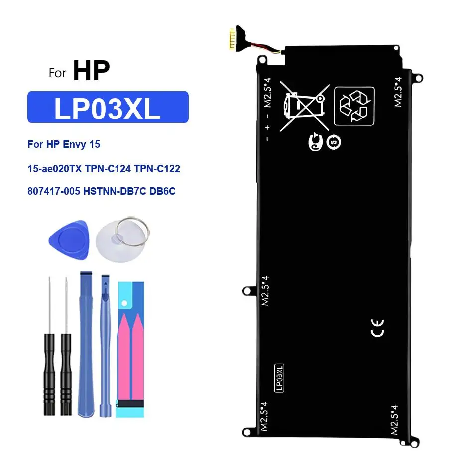 

Notebook Battery LP03XL 55wh/4680mAh For HP Envy 15 15-ae020TX Tpn-C124 Tpn-C122 807417-005 Hstnn-DB7C DB6C