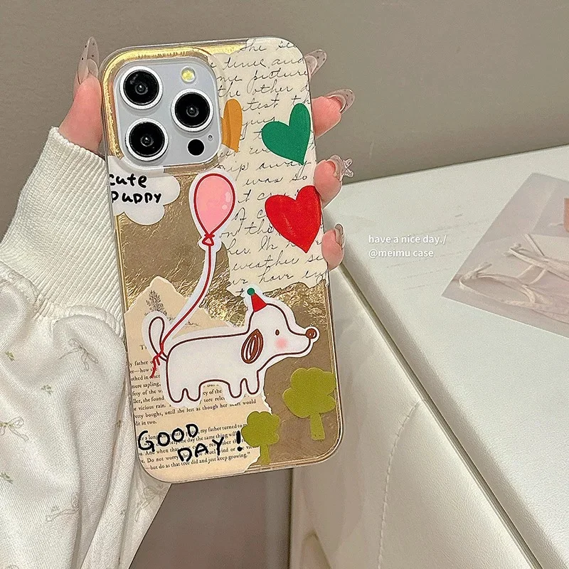 Whirlpool Pattern Love English Letter Puppy phone case For iPhone 11 12 13 14 15 16 pro max