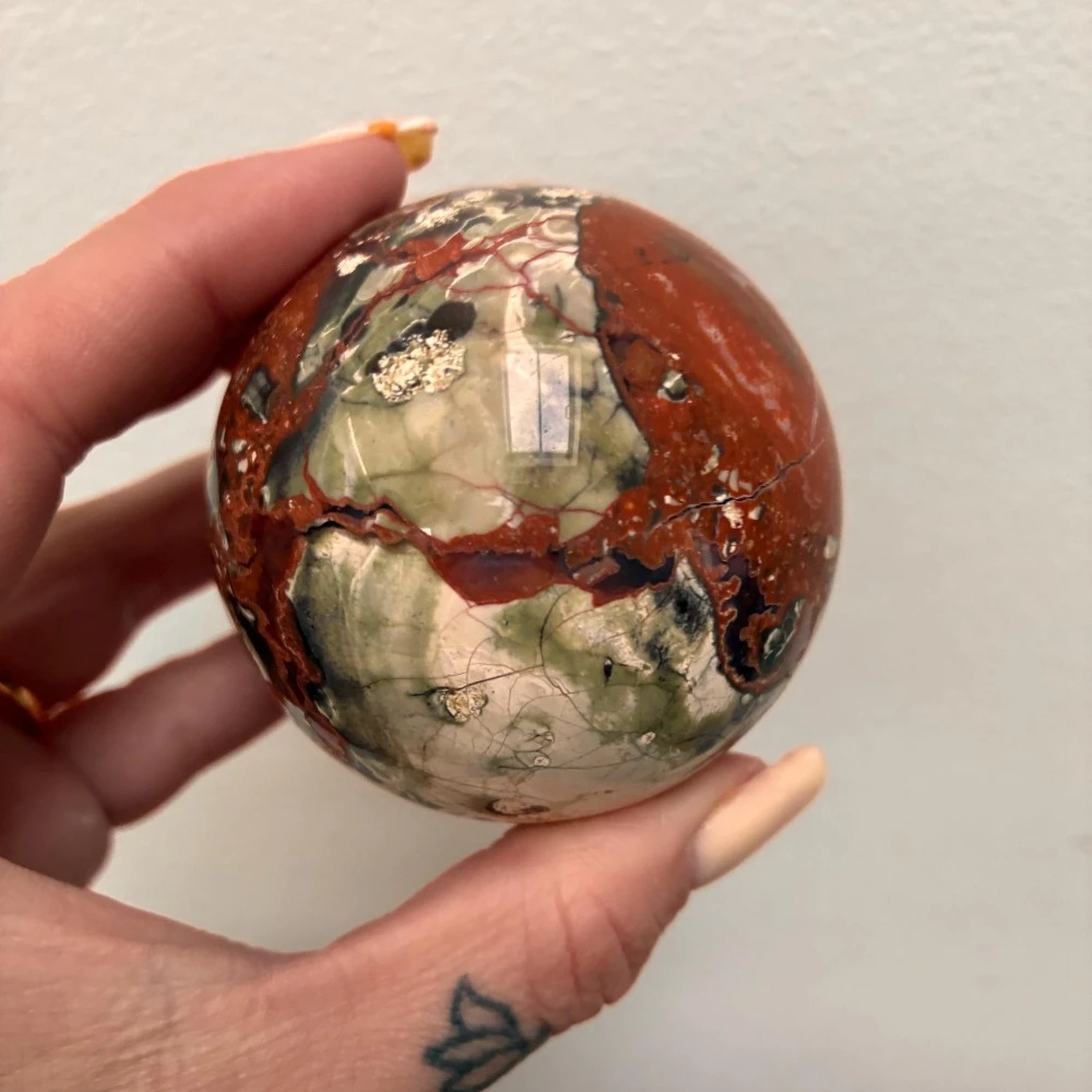 Natural Money Agate Sphere for Home Decor Perfect Holiday Gift Accessories Suitable for Relatives