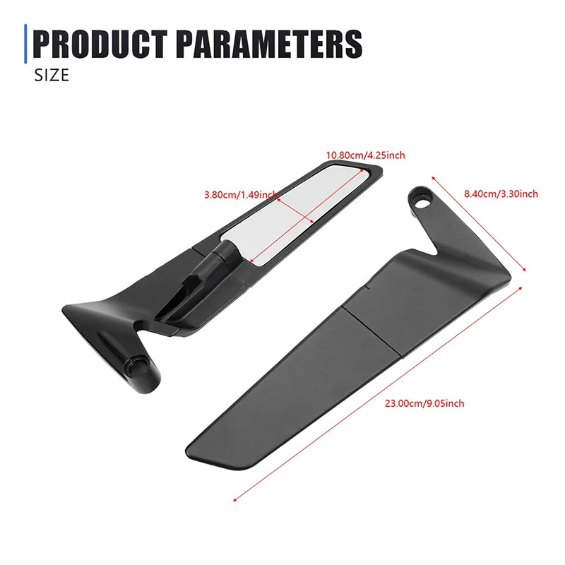 

Rotation-Adjustable Motorcycle Side Rearview Mirrors For MT07, MT09, Z900, Z750, Z125, And 990 Accessories