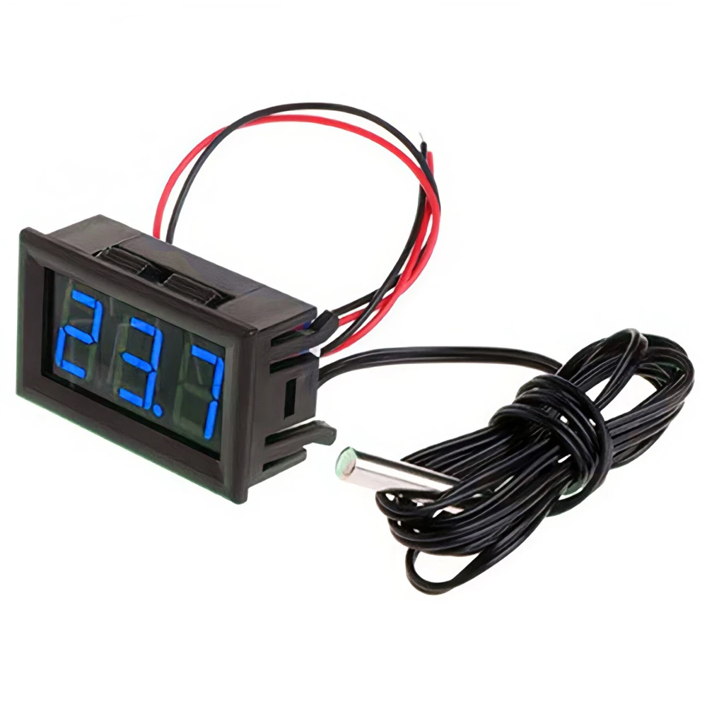 DC 5-12V LED Digital Thermometer Car Temperature Monitoring Panel Meter ...