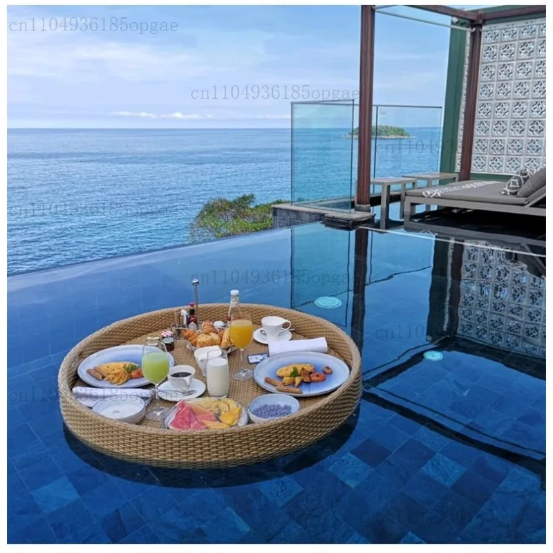 

Rattan Floating Tray Water Breakfast Basket
