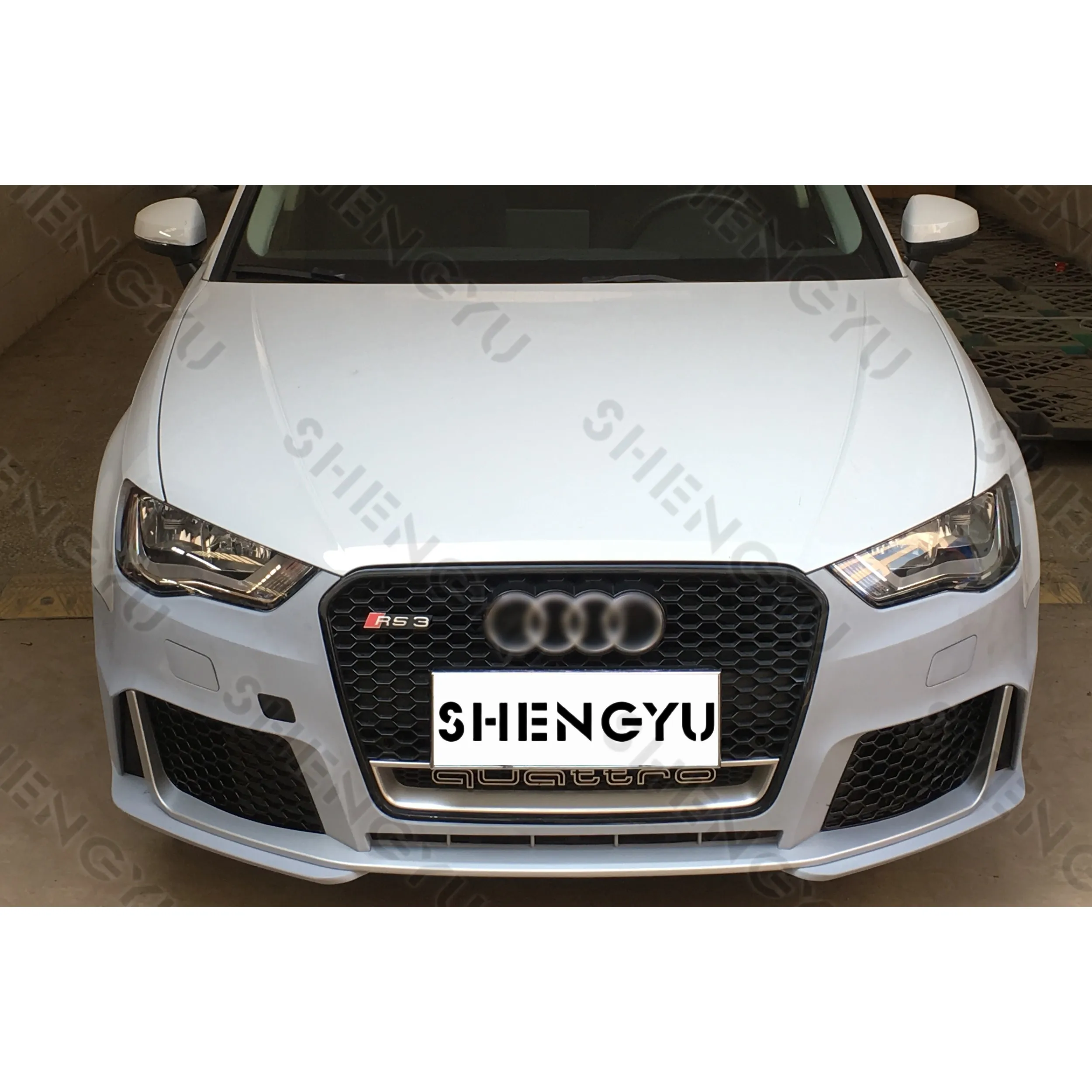 Auto body systems for Audis A3 2013-2016 year upgrade to RS3 model car bumpers include front bumper assembly with grille